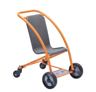 Poussette métal roues pivotantes