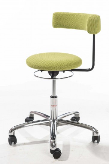 Tabouret saturne pieds alu avec roulettes Ht.40 à 53 cm