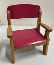 Fauteuil bois massif TC coloris framboise seconde main