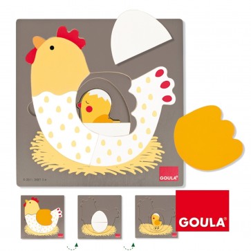 Puzzle 3 niveaux la poule