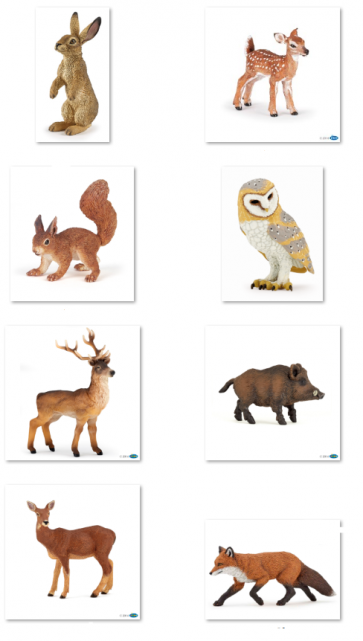 Les animaux de la forêt - Assortiment de 8 figurines