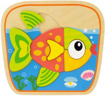 Puzzle relief animaux : poisson