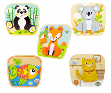 Offre féérique : 5 Puzzles relief animaux 