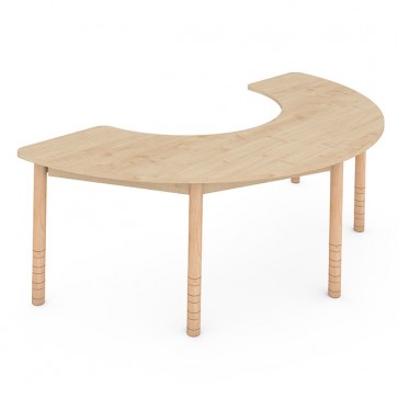 Table 1/2 lune bois 