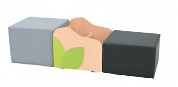 Offre féérique Bac à livres Flora + 2 Poufs Flora