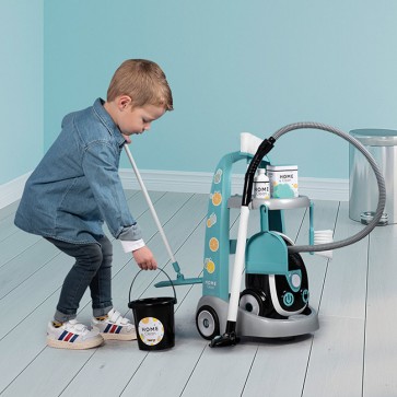 Grand chariot de ménage avec aspirateur
