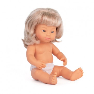 Poupée fille blanche trisomique