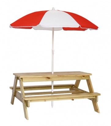 Table bancs avec parasol