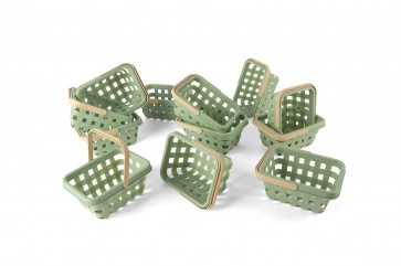 Lot de 12 paniers pour permettre aux enfants de faire la cueillette dans le jardin ou encore de jouer à la dinette et à la marchande	