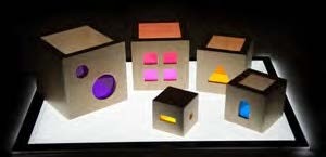 Cubes en bois translucides