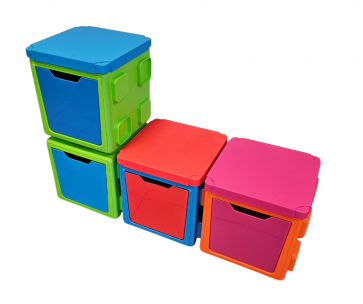 assortiment de 4 Boîtes de rangement boxi avec couvercles -  seconde main