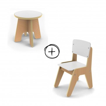Lot 1 Chaise + 1 Tabouret Mily