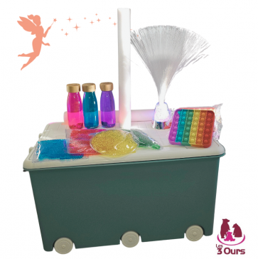 Malle sensorielle M lot 19 accessoires pédagogiques