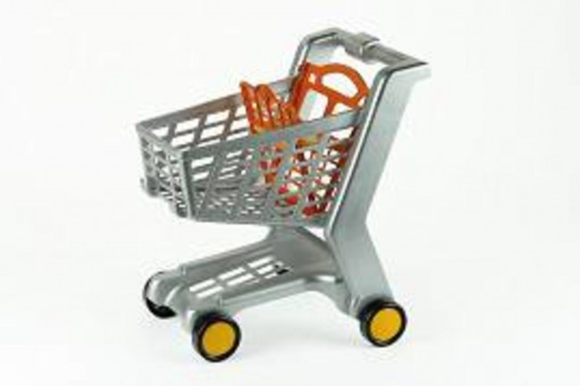 Chariot De Supermarché Jouet Pour Enfants - Avec Aliments Faux Fruits Légumes - 46x26x51 Cm, 20 Pièces - Jeu D'imitation éducatif 3+ Ans