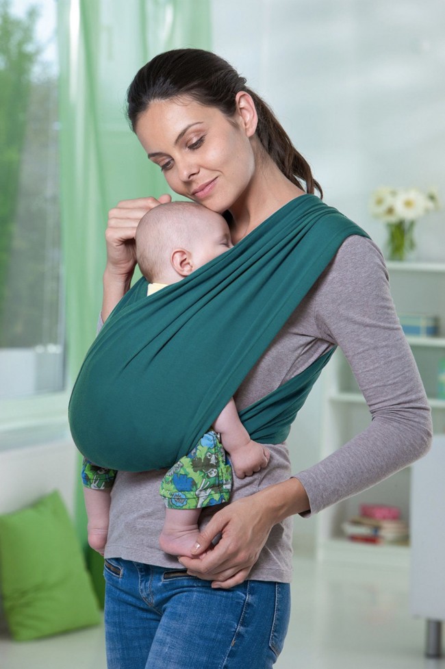 Echarpe porte bébé carry baby pétrol Selon stock