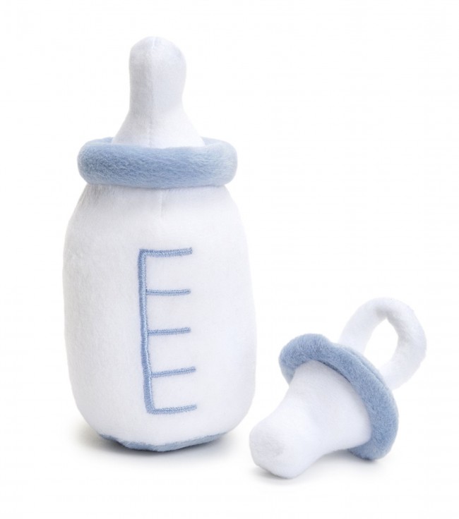 Biberon et tetine bleu pour poupee