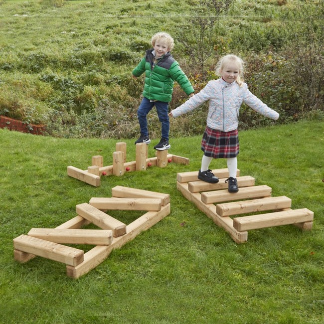 Xuanheng Poutres d'Équilibre pour Enfants Parcours d'Obstacles Jouet de Gym Intérieur et Extérieur Blocs d'Équilibre 8 Pcs Coloré
