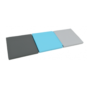Tapis pliable gris et bleu