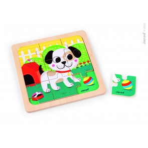 Puzzles bois 9 pièces - Titus le chien