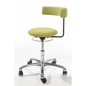 Tabouret saturne pieds alu avec roulettes Ht.40 à 53 cm