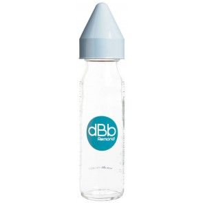 Biberon verre 240ml régul'air tétine caoutchouc ciel image