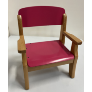Fauteuil bois massif TC coloris framboise seconde main