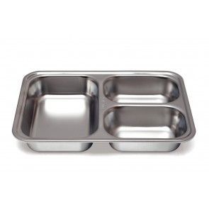 lot de 12 Plateaux à 3 compartiments Inox