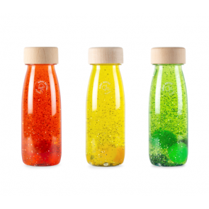 Bouteilles sensorielles magiques Couleurs Crépuscule : Orange, jaune, vert