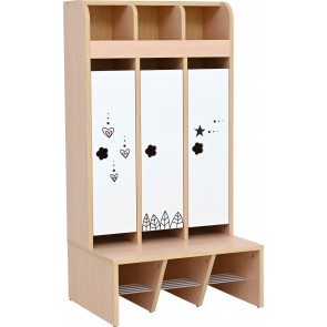 Portes avec décors Pour vestiaire 3 places. 