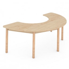 Table 1/2 lune bois 