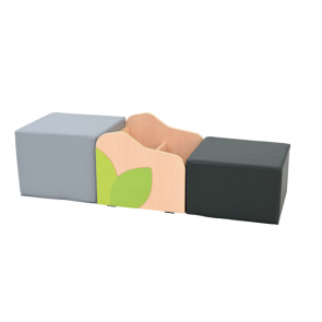 Offre féérique Bac à livres Flora + 2 Poufs Flora