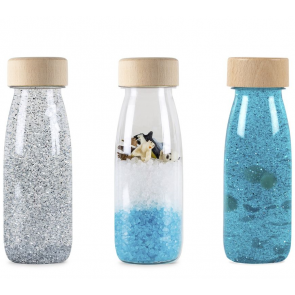 Bouteilles sensorielles Argent, Arctique, bleu