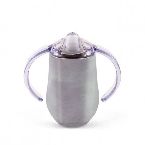 Tasse inox à poignées avec couvercle