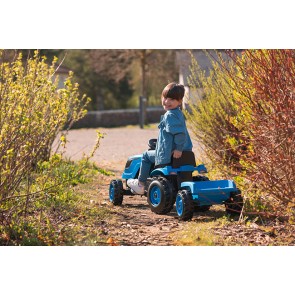 Tracteur et sa remorque coloris bleu