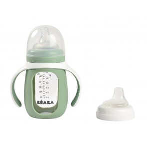 Biberon d'apprentissage housse silicone en verre