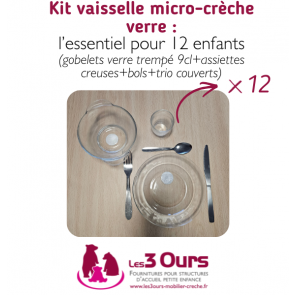 Kit Vaisselle micro crèche en Verre 