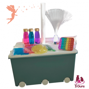 Malle sensorielle M lot 19 accessoires pédagogiques