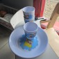 Lot 5 pièces : Gobelets les enfants (x3) + Assiettes assorties (x2)