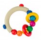 Hochet bois demi-cercle avec perles et anneaux