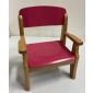 Fauteuil bois massif TC coloris framboise seconde main