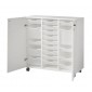 Meuble 3 colonnes 2 portes sur roulettes