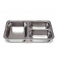 lot de 12 Plateaux Inox 3 compartiments 