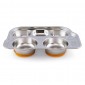 Plateau inox 5 compartiments à ventouse