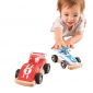 Assortiment de 2 voitures de courses en bois