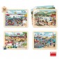 Puzzles bois 35p - les transports - set de 4