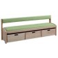 Banc dossier avec bacs